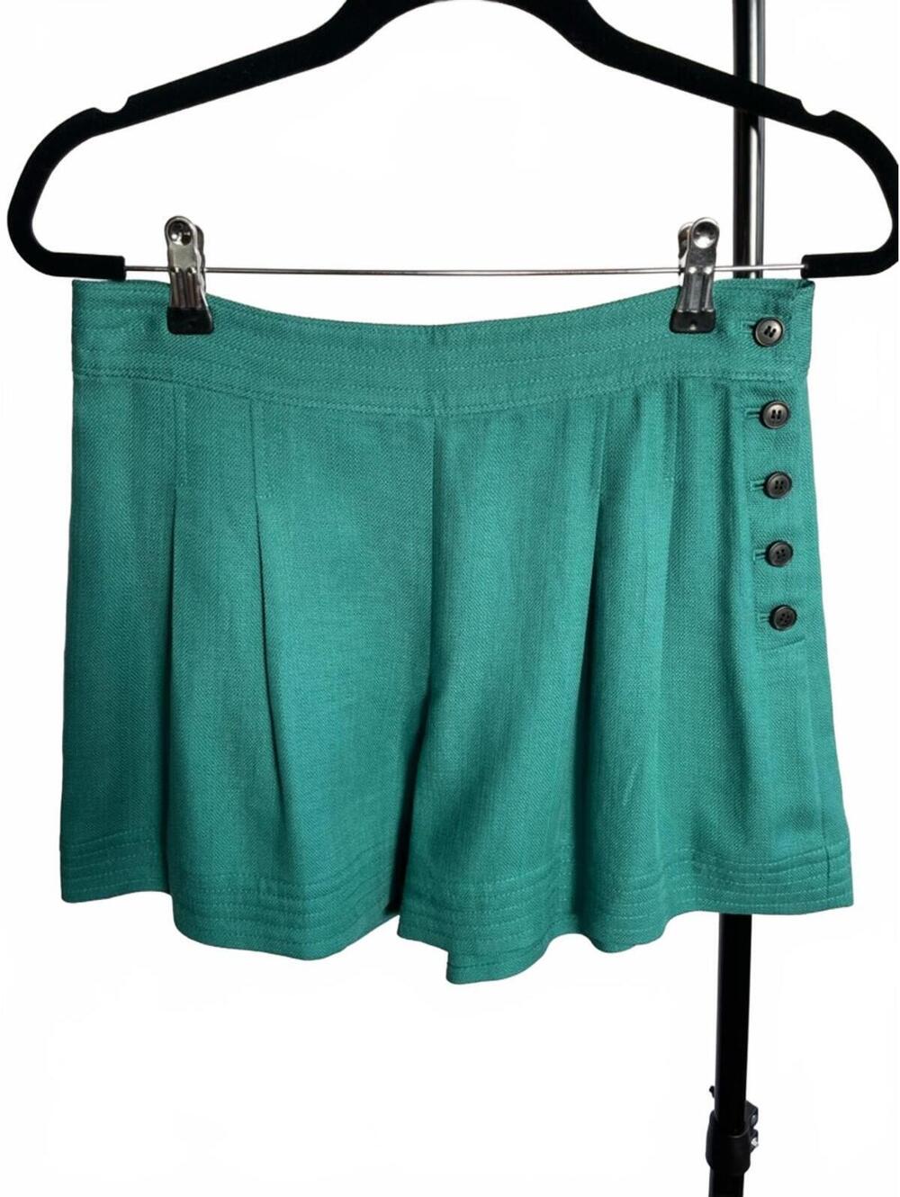 Club Monaco Teal Green Mini Skort Pleated Coastal Nautical Resort Preppy Size 4
